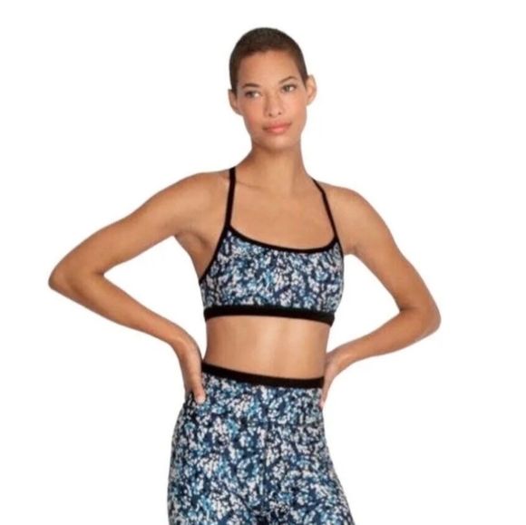 CALME by Johnny Was Endurance Sports Bra II in Blue Speckled, Size XSMALL, NWT - Picture 2 of 9